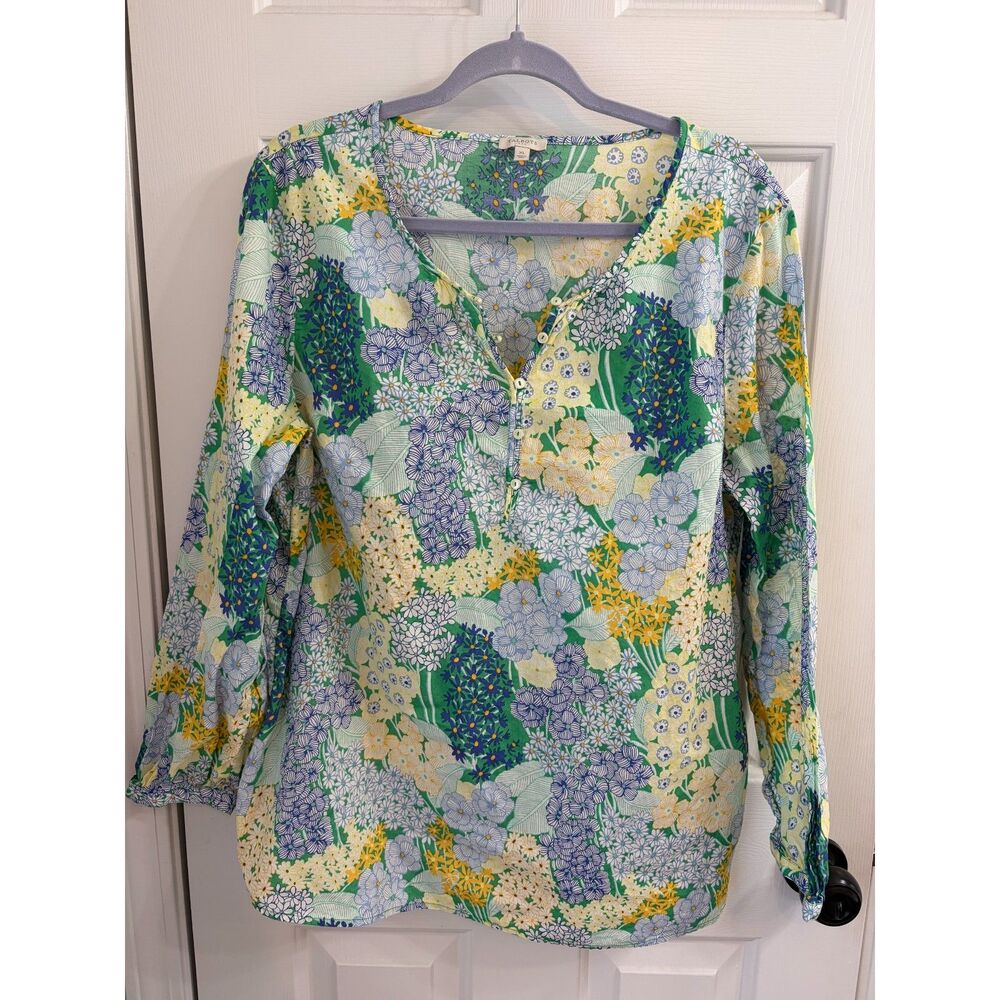 Talbot's 100% Cotton FLoral Women's Casual Workwear Blouse Size XL
